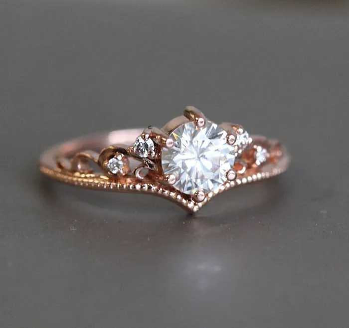 capucinne Rings Moissanite Engagement Ring Or Ring Set With Diamonds