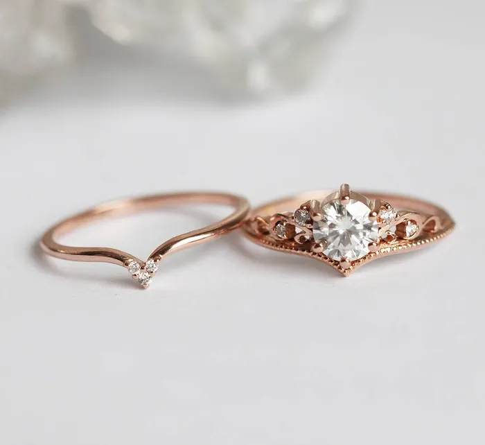 capucinne Rings Moissanite Engagement Ring Or Ring Set With Diamonds