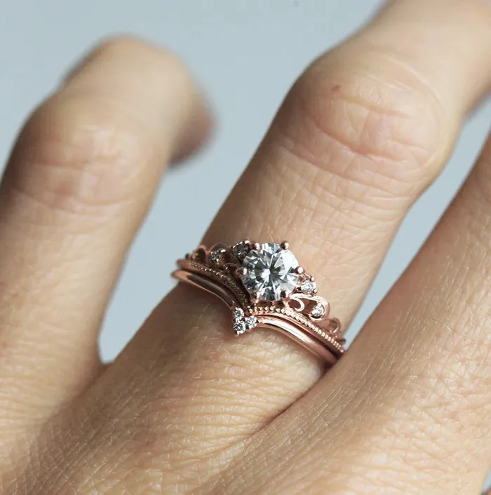 capucinne Rings Moissanite Engagement Ring Or Ring Set With Diamonds