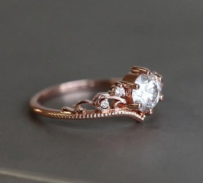 capucinne Rings Moissanite Engagement Ring Or Ring Set With Diamonds