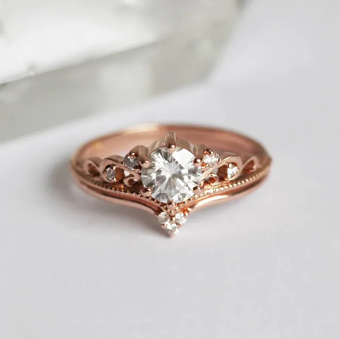 capucinne Rings Moissanite Engagement Ring Or Ring Set With Diamonds