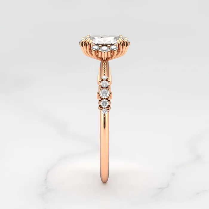 Capucinne Rings Oval Cluster Diamond Ring