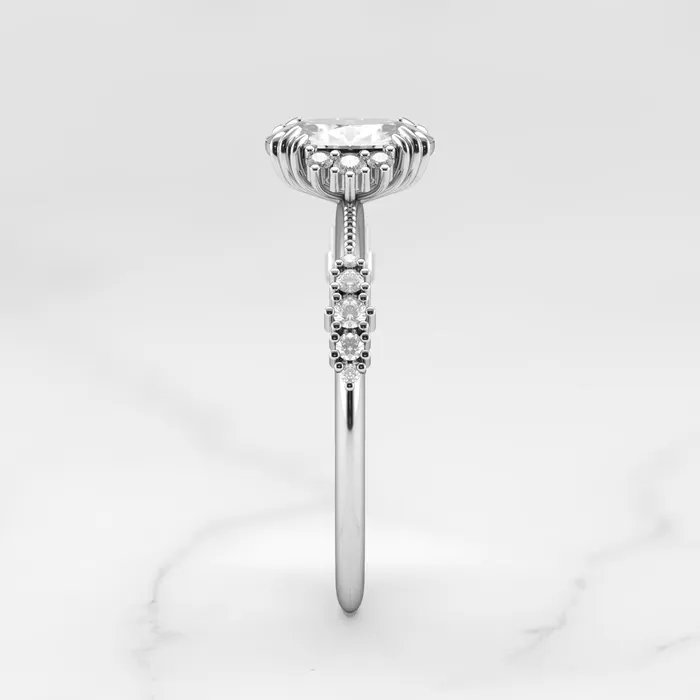 Capucinne Rings Oval Cluster Diamond Ring