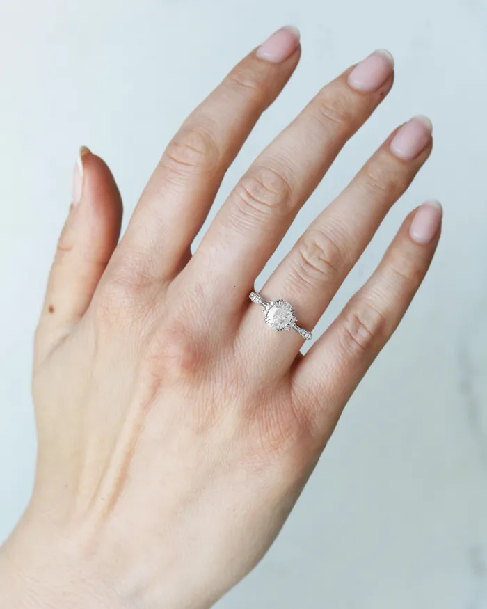 Capucinne Rings Oval Cluster Diamond Ring