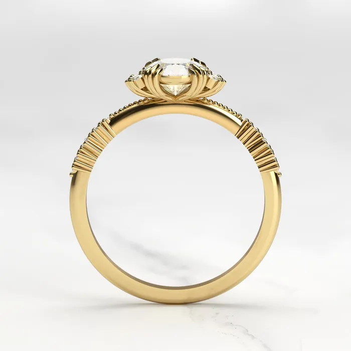 Capucinne Rings Oval Cluster Diamond Ring