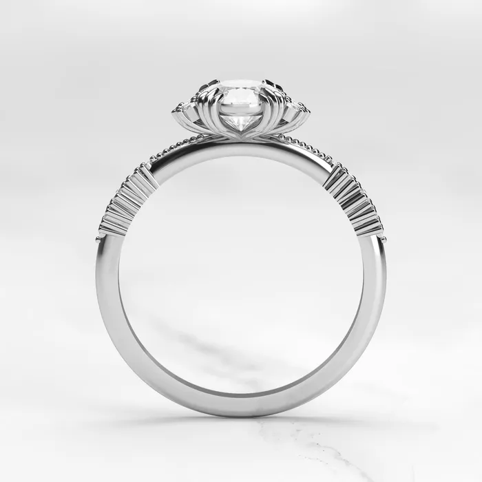 Capucinne Rings Oval Cluster Diamond Ring