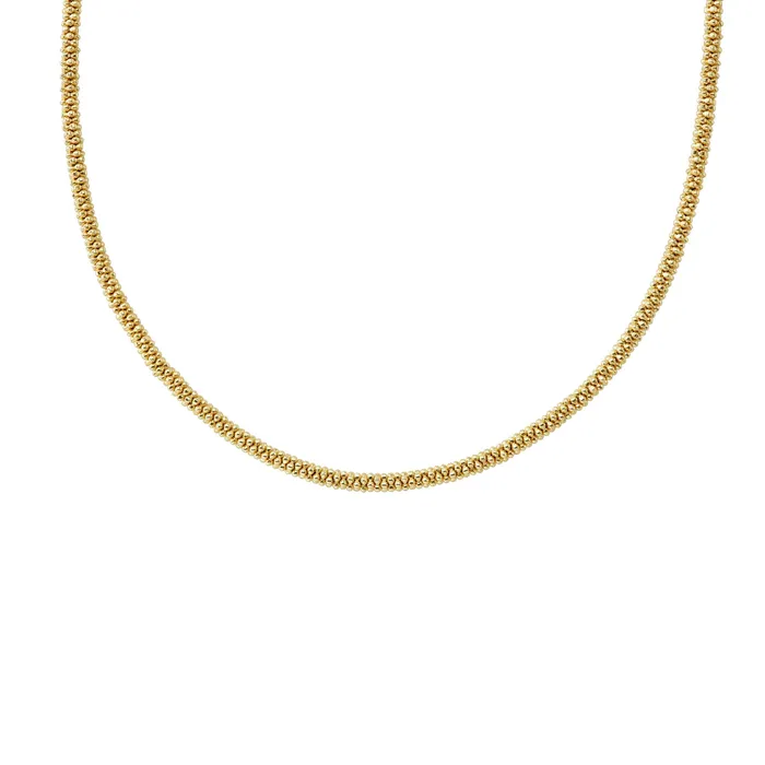 Caviar Gold 18K Gold Caviar Necklace 3mm Lagos PreStyled Sets