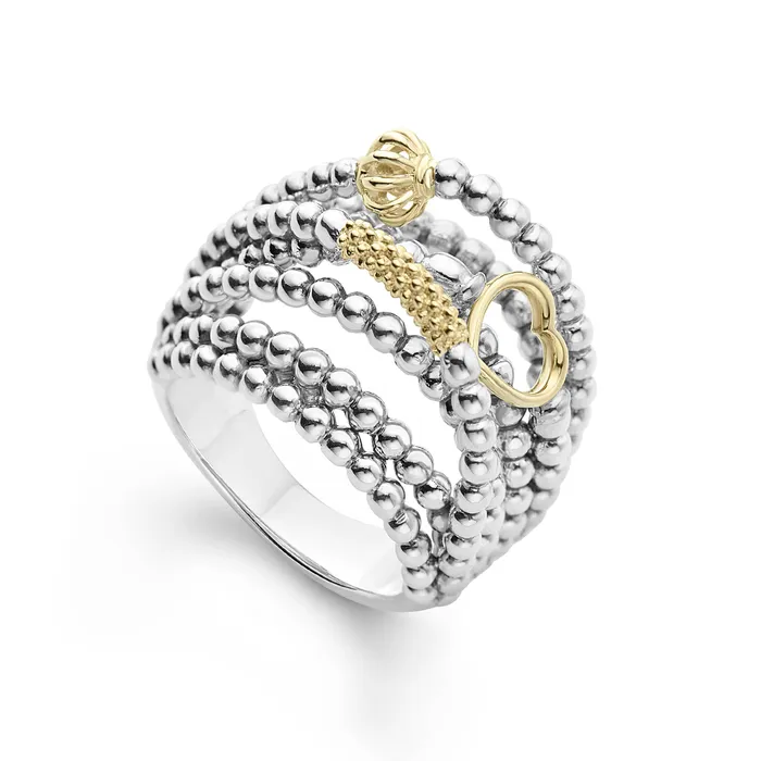 Caviar Icon TwoTone Caviar Statement Ring Lagos Rings