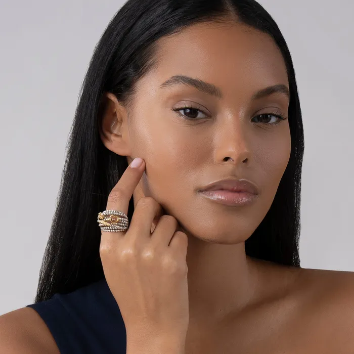 Caviar Icon TwoTone Caviar Statement Ring Lagos Rings Caviar Icon TwoTone Caviar Statement Ring Lagos Rings