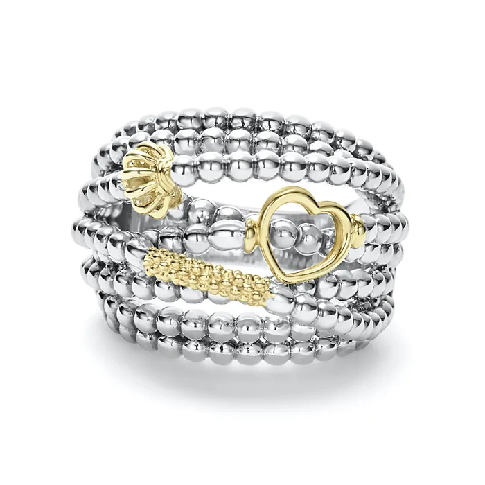 Caviar Icon TwoTone Caviar Statement Ring Lagos Rings Caviar Icon TwoTone Caviar Statement Ring Lagos Rings