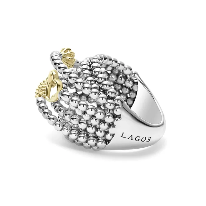 Caviar Icon TwoTone Caviar Statement Ring Lagos Rings Caviar Icon TwoTone Caviar Statement Ring Lagos Rings