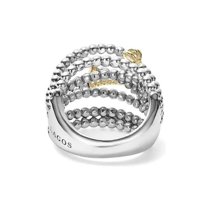 Caviar Icon TwoTone Caviar Statement Ring Lagos Rings Caviar Icon TwoTone Caviar Statement Ring Lagos Rings