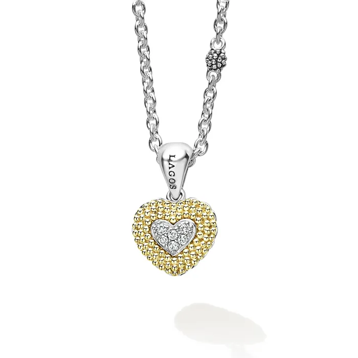 Caviar Lux Diamond Heart Necklace LAGOS Necklaces