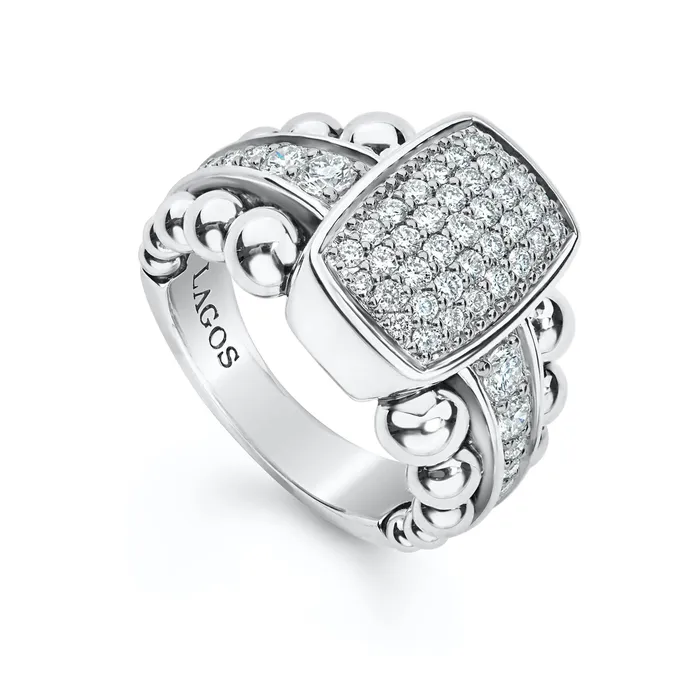 Caviar Spark Large Diamond Statement Ring Lagos Rings