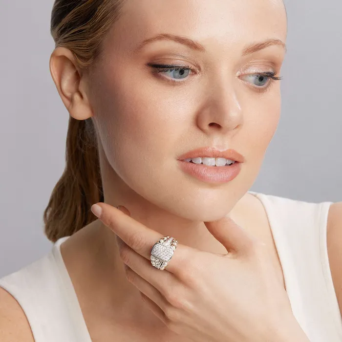 Caviar Spark Large Diamond Statement Ring Lagos Rings Caviar Spark Large Diamond Statement Ring Lagos Rings