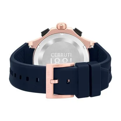 Cerruti Watches Cerruti 1881 Lucardo Gents Black Dial Gun Rose Gold Case Blue Silicon Strap Watch Cerruti Watches Cerruti 1881 Lucardo Gents Black Dial Gun Rose Gold Case Blue Silicon Strap Watch
