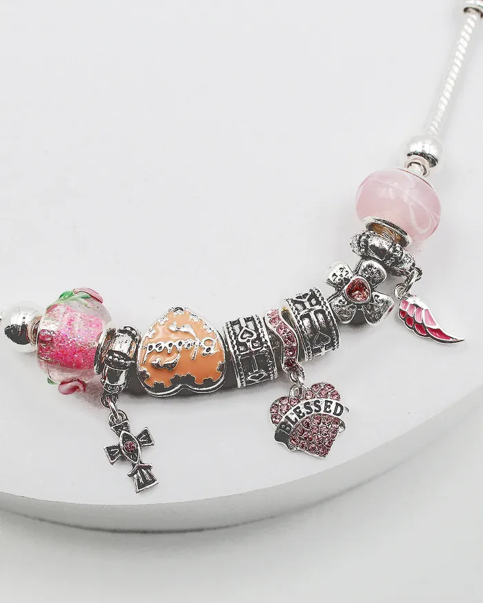 CHECK20241 Bracelets BLESSED Themed Charm Bracelet