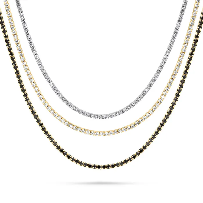 CZ Tennis Choker Necklace Set in Sterling Silver BERRICLE Necklaces