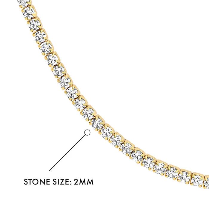 CZ Tennis Choker Necklace Set in Sterling Silver BERRICLE Necklaces