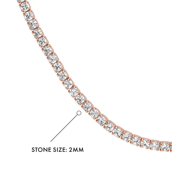 CZ Tennis Choker Necklace Set in Sterling Silver BERRICLE Necklaces