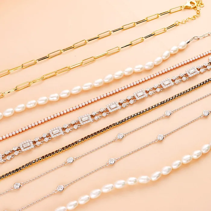 CZ Tennis Choker Necklace Set in Sterling Silver BERRICLE Necklaces