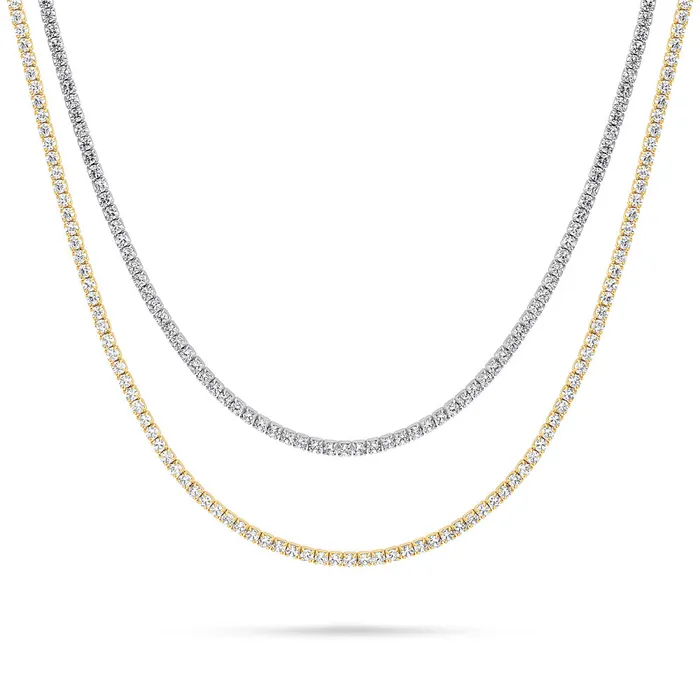 CZ Tennis Choker Necklace Set in Sterling Silver BERRICLE Necklaces