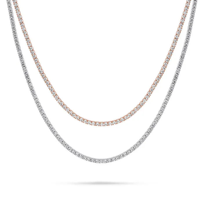 CZ Tennis Choker Necklace Set in Sterling Silver BERRICLE Necklaces