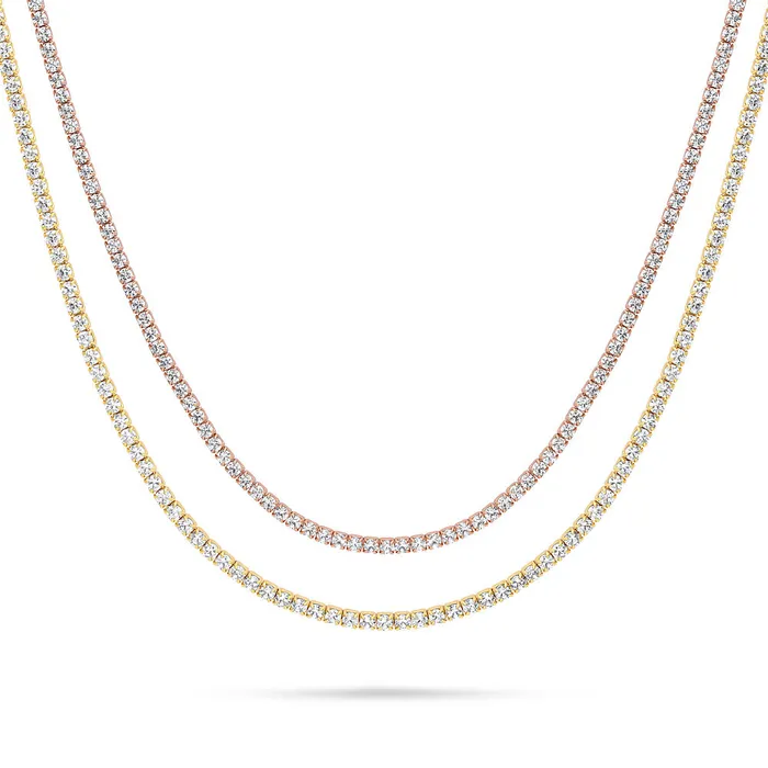 CZ Tennis Choker Necklace Set in Sterling Silver BERRICLE Necklaces