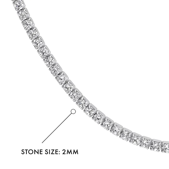 CZ Tennis Choker Necklace Set in Sterling Silver BERRICLE Necklaces