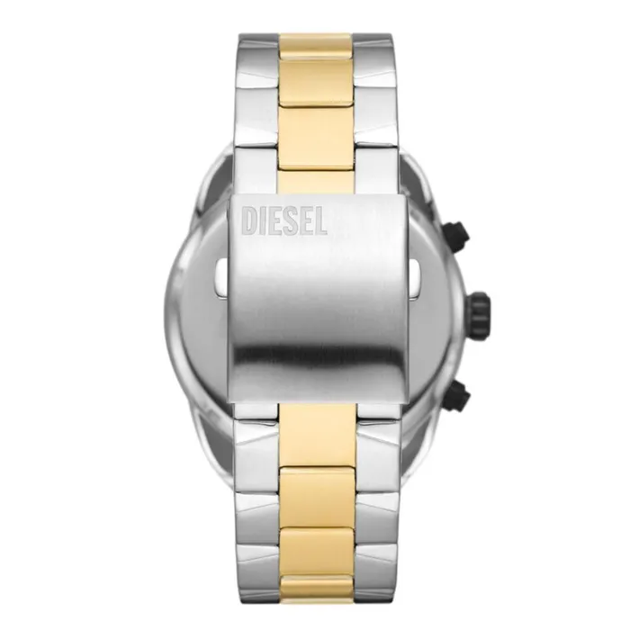 Diesel Spiked Gents Black Dial TwoTone Stainless Steel Bracelet Watch Diesel Bracelets