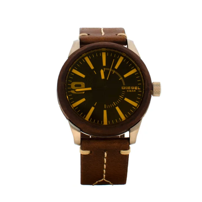 Diesel Watches Diesel Mens Watch With Brown Leather Strap Case