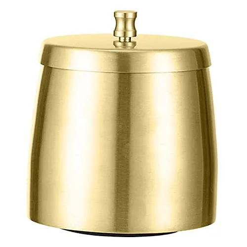 Dropshipped via Social Commerce Network Bracelets MERISHOPP Windproof Ashtray with Lid Stainless Steel Rainproof for Smoking Smokers Gold