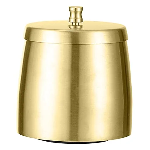 Dropshipped via Social Commerce Network Bracelets MERISHOPP Windproof Ashtray with Lid Stainless Steel Rainproof for Smoking Smokers Gold