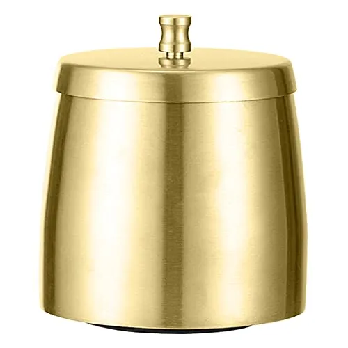 Dropshipped via Social Commerce Network Bracelets MERISHOPP Windproof Ashtray with Lid Stainless Steel Rainproof for Smoking Smokers Gold