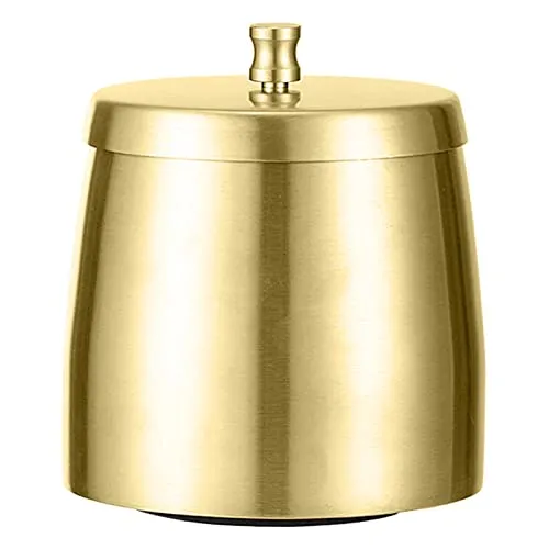 Dropshipped via Social Commerce Network Bracelets MERISHOPP Windproof Ashtray with Lid Stainless Steel Rainproof for Smoking Smokers Gold
