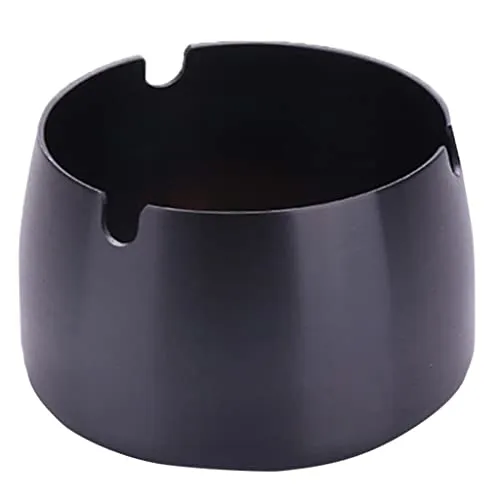 Dropshipped via Social Commerce Network Necklaces Fashion My Day Windproof Ashtray Stainless Steel Ash Tray for Home Office Black S