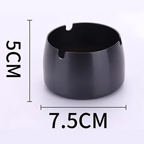 Dropshipped via Social Commerce Network Necklaces Fashion My Day Windproof Ashtray Stainless Steel Ash Tray for Home Office Black S