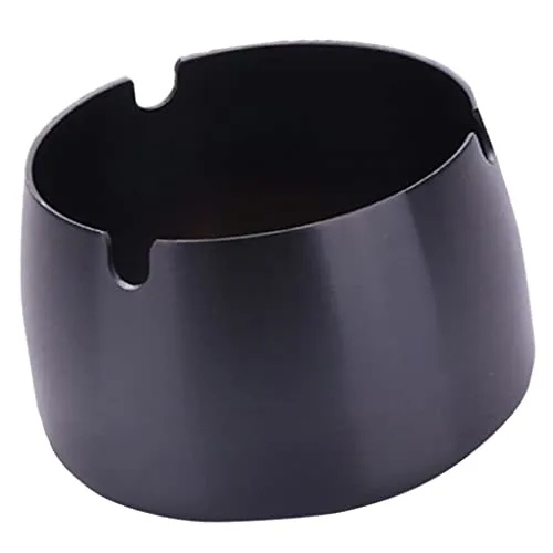 Dropshipped via Social Commerce Network Necklaces Fashion My Day Windproof Ashtray Stainless Steel Ash Tray for Home Office Black S
