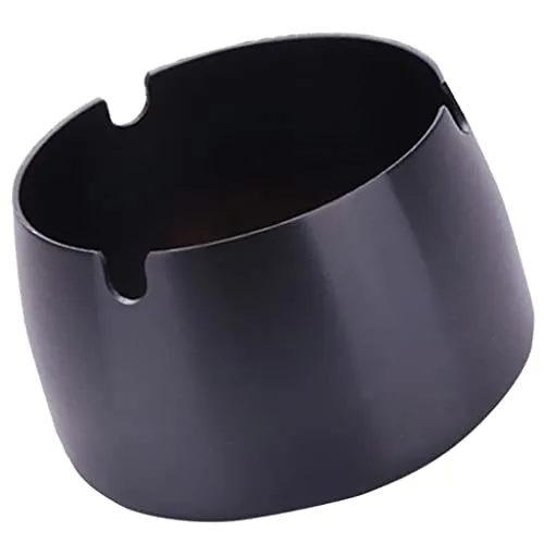 Dropshipped via Social Commerce Network Necklaces Fashion My Day Windproof Ashtray Stainless Steel Ash Tray for Home Office Black S