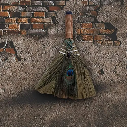 Dropshipped via Social Commerce Network Necklaces Pinakine Hanging Witch Altar Broom Feather Tree for Wall Halloween Brooms