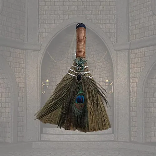 Dropshipped via Social Commerce Network Necklaces Pinakine Hanging Witch Altar Broom Feather Tree for Wall Halloween Brooms