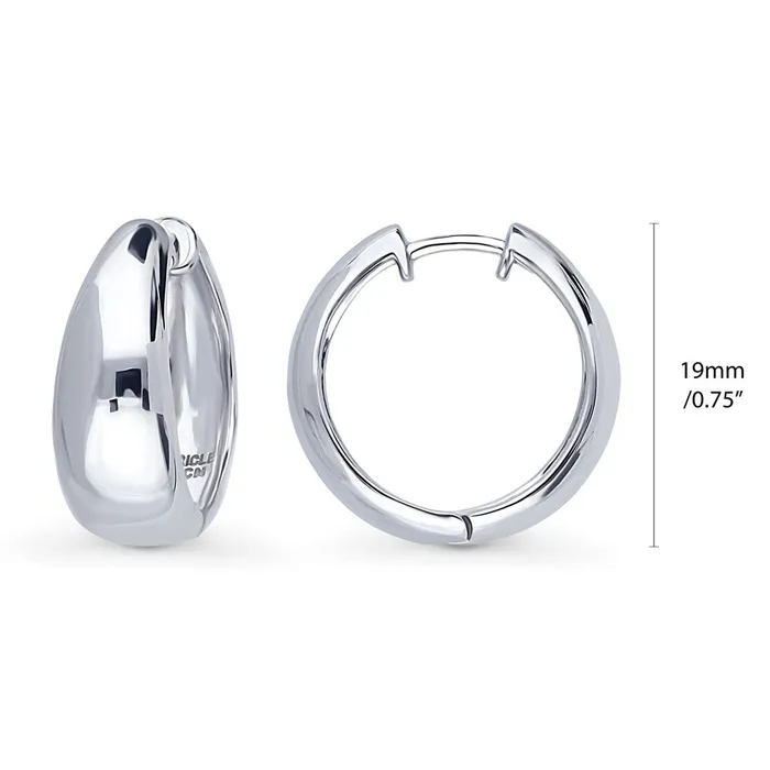 Earrings BERRICLE Dome Hoop Earrings in Sterling Silver 2 Pairs