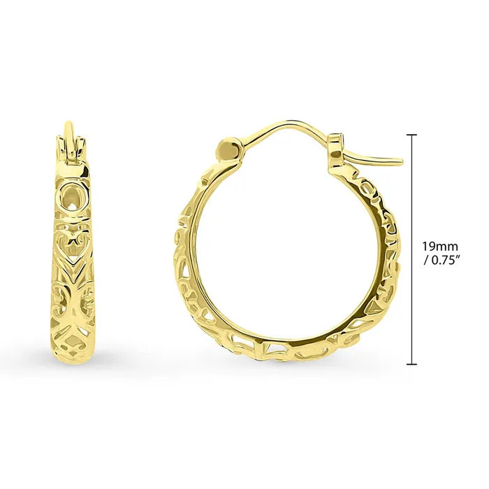 Earrings BERRICLE Filigree Hoop Earrings in Sterling Silver 2 Pairs