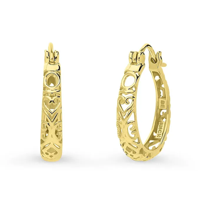 Earrings BERRICLE Filigree Hoop Earrings in Sterling Silver 2 Pairs