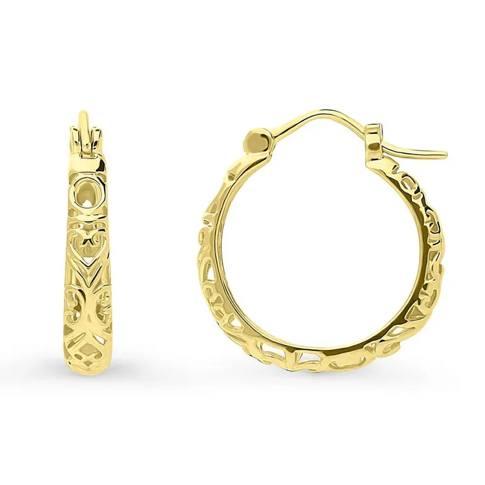 Earrings BERRICLE Filigree Hoop Earrings in Sterling Silver 2 Pairs