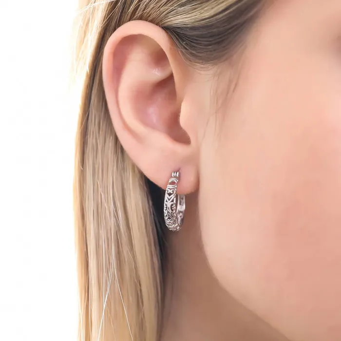 Earrings BERRICLE Filigree Hoop Earrings in Sterling Silver 2 Pairs