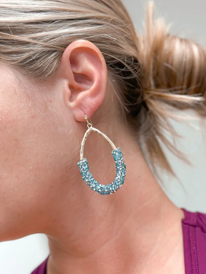 Earrings Crystal Encrusted Gold Teardrop Dangle Earrings Blue Prep Obsessed WT Earrings Crystal Encrusted Gold Teardrop Dangle Earrings Blue Prep Obsessed WT