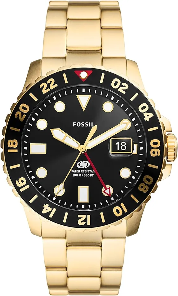 Earrings Fossil Fossil Blue GMT Gents Black Dial GoldTone Stainless Steel Watch Earrings Fossil Fossil Blue GMT Gents Black Dial GoldTone Stainless Steel Watch