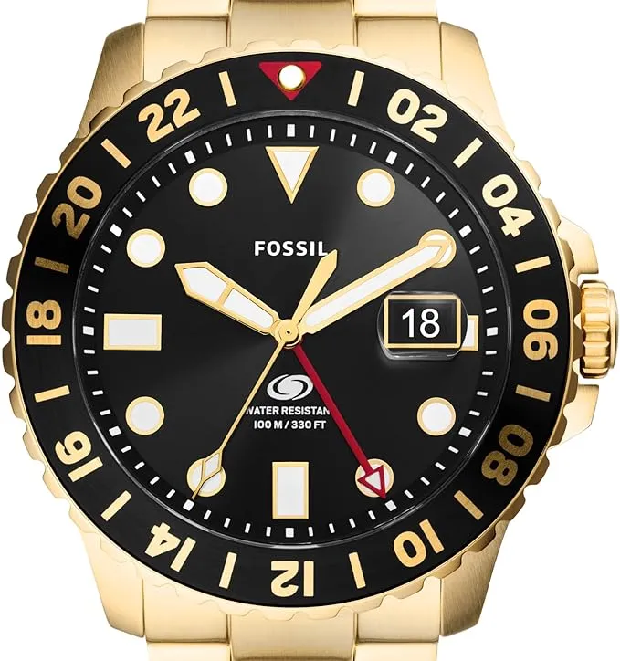 Earrings Fossil Fossil Blue GMT Gents Black Dial GoldTone Stainless Steel Watch Earrings Fossil Fossil Blue GMT Gents Black Dial GoldTone Stainless Steel Watch