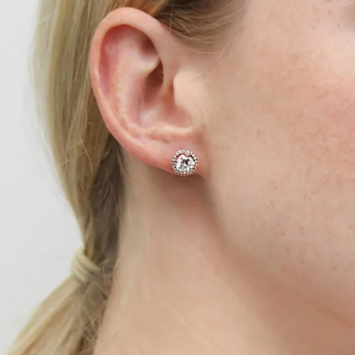Earrings Halo CZ Stud Earrings in Sterling Silver BERRICLE